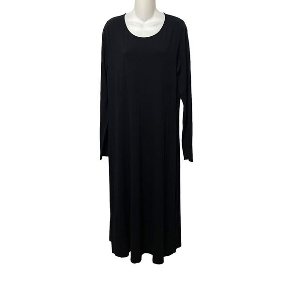COS Soft Stretch Raw Hem Long Sleeve Midi Dress L - Picture 1 of 5